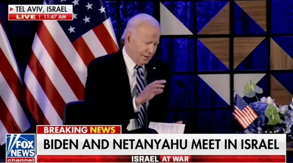 Biden mumbling in Israel